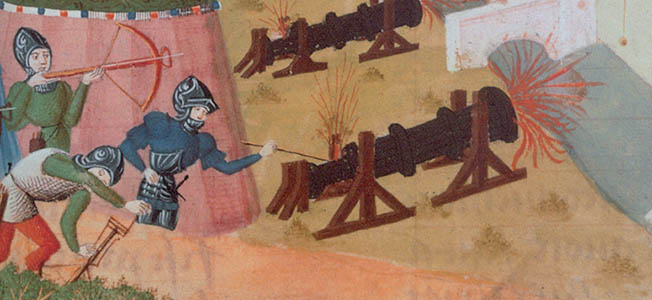 到15世纪晚期，骑士的盔甲达到了顶峰。但最终使它们被淘汰的武器是大炮。