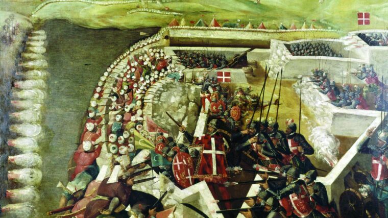 维齐尔穆斯塔法·帕夏土耳其指挥地面部队在马耳他,看到这里罩皮骑士份采地在众多轻率的攻击。