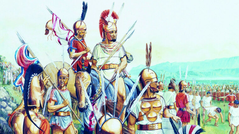 谨慎的罗马军队进入亚平宁山脉的山口在公元前321年的卡夫丁峡谷。撒姆尼的力量下盖乌斯本丢在等待他们。