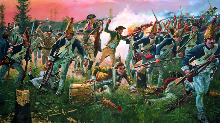 在本尼迪克特·阿诺德将军,爱国者军队击退黑森雇佣兵在萨拉托加战役Breyman的堡垒。