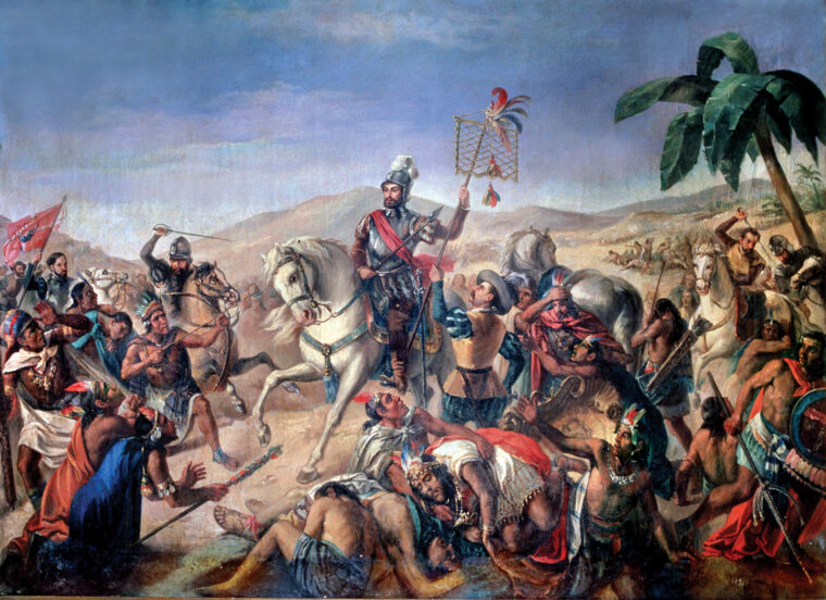 1520年7月，科尔特斯和他的西班牙征服者在奥通巴击败了强大的阿兹特克军队。胜利发生在悲伤之夜的一周之后，当时西班牙人在逃离阿兹特克首都时伤亡惨重。